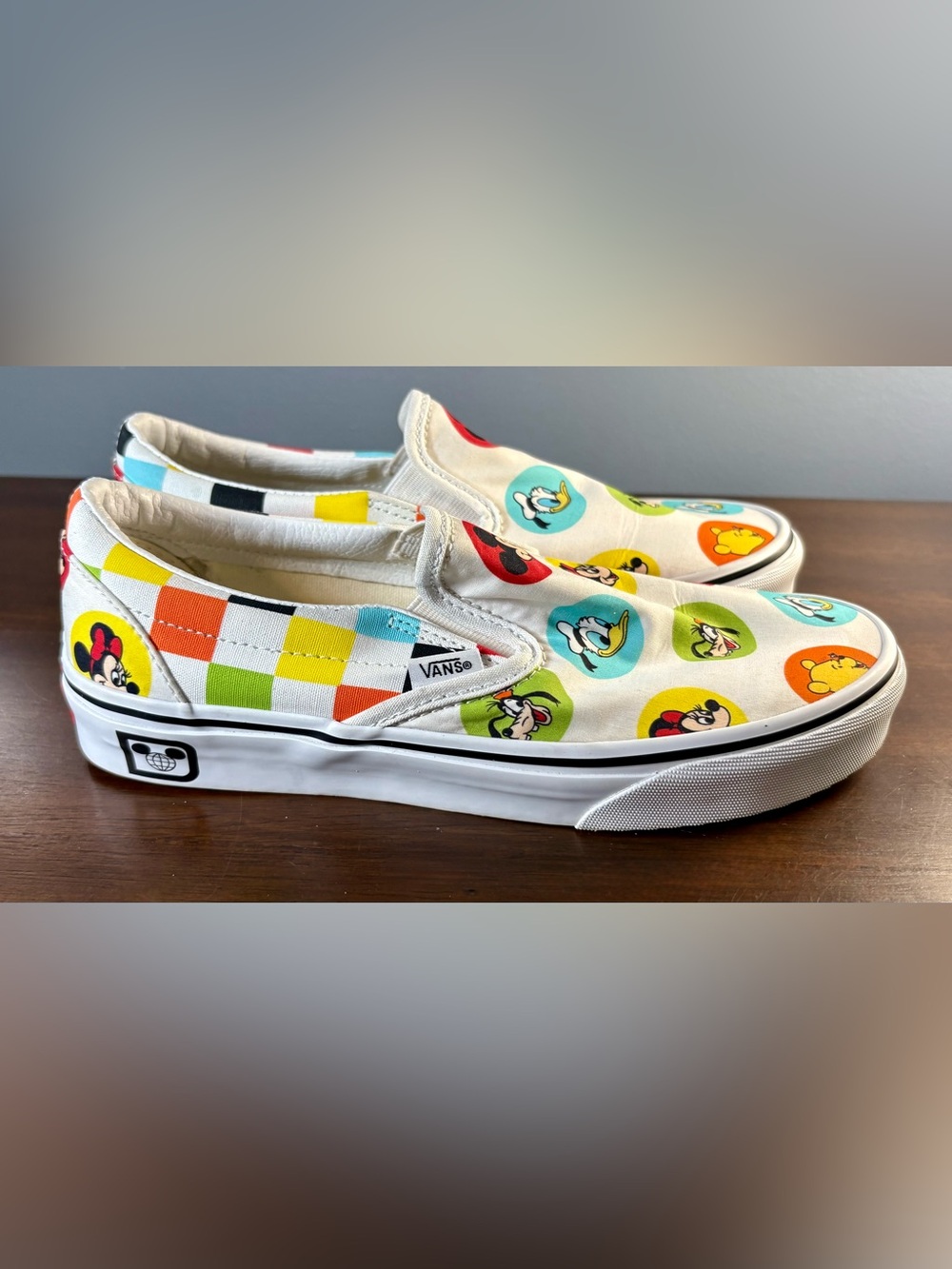RARE Vans x Disney World 50th Anniversary Character Button Slip-On M 7.0 / W 8.5
